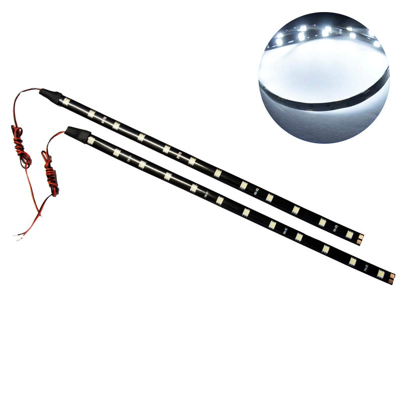 SOCAL-LED LIGHTING 30cm 12" White Flexible LED Strips High Power Bright 5050 12 SMD Car DRL Under Dash Accent Light, Waterproof, Cuttable, Pack of 2 - Image 1